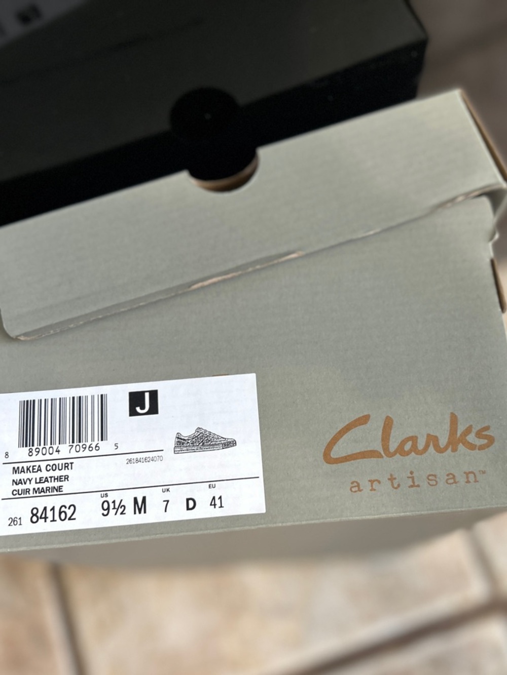 Clarks Makea Court Navy Blue & White Leather Women’s Sneakers sz 9.5 NWT - Picture 6 of 7